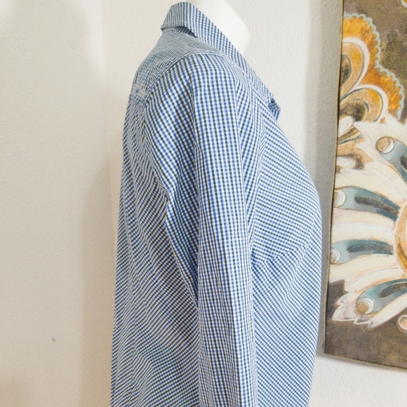 Eddie Bauer Women Button Down Shirt Sz M Blue/Gree - Picture 3 of 8